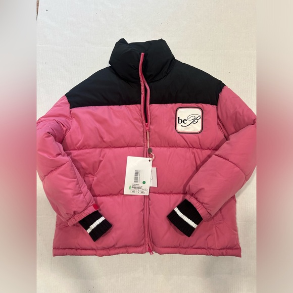 Blumarine Pink Colorblock Down Puffer Jacket Size Medium NWT - Picture 3 of 6